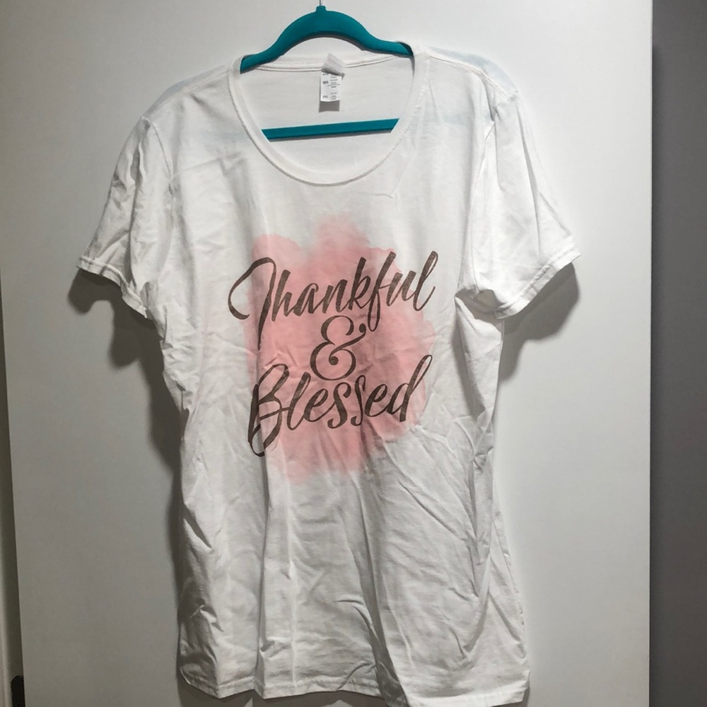 Fruit of the Loom White and Pink Short Sleeve Tee